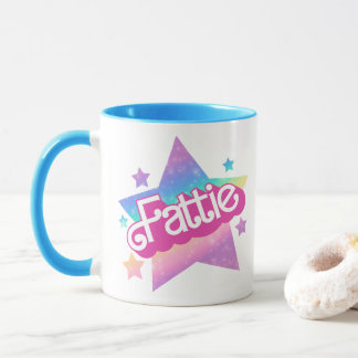Fattie Plus Size Rainbow Retro 90's Nostalgia Star Mug