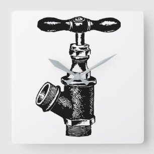 Faucet Square Wall Clock