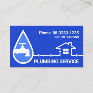 Faucet Water Drop Plumbing Repair Business Card