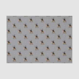 Faucheuse sur un papier de soie de soie de renne