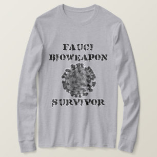 Fauci Bioweapon Survivor Long Sleeve T-Shirt