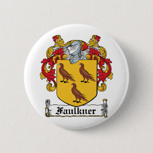 Faulkner Family Crest 2 Inch Round Button