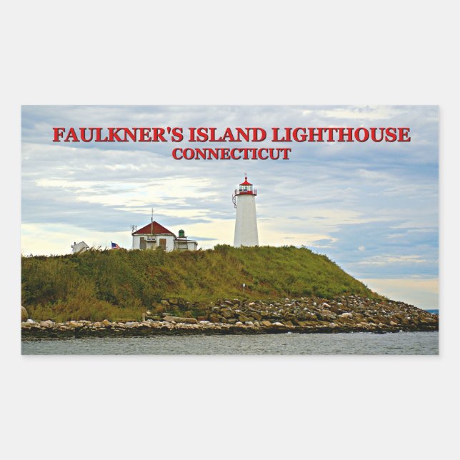 Faulkners Island Lighthouse, Connecticut Sticker (Front)