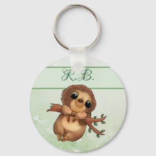 Faultier personalisiert keychain