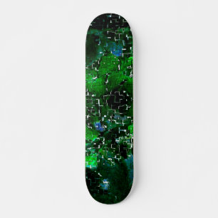 Faulty mosaic of water plant lagoon night photo skateboard