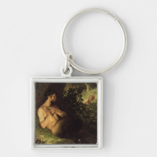 Faun and Nymph, 1868 Keychain