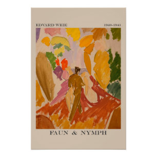 Faun and Nymph 1941 by Edvard Weie Poster