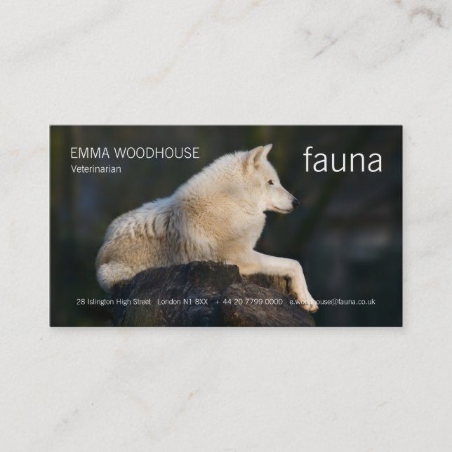 Fauna - Arctic Wolf Business Card (Front)