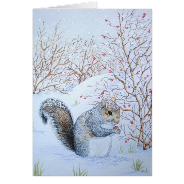 faune de la scène des neiges d'écureuils mignons à (Devant)