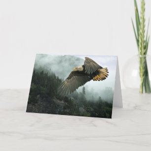 FAUNE Eagle chauve et cartes de voeux brumeuses de