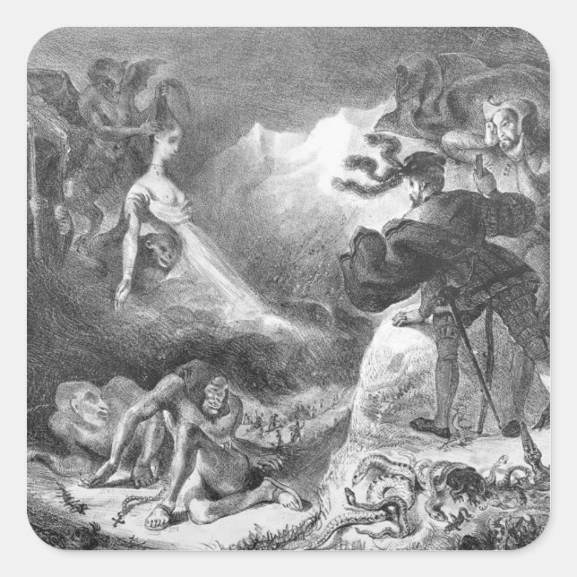 Faust and Mephistopheles at the Witches' Square Sticker (Front)