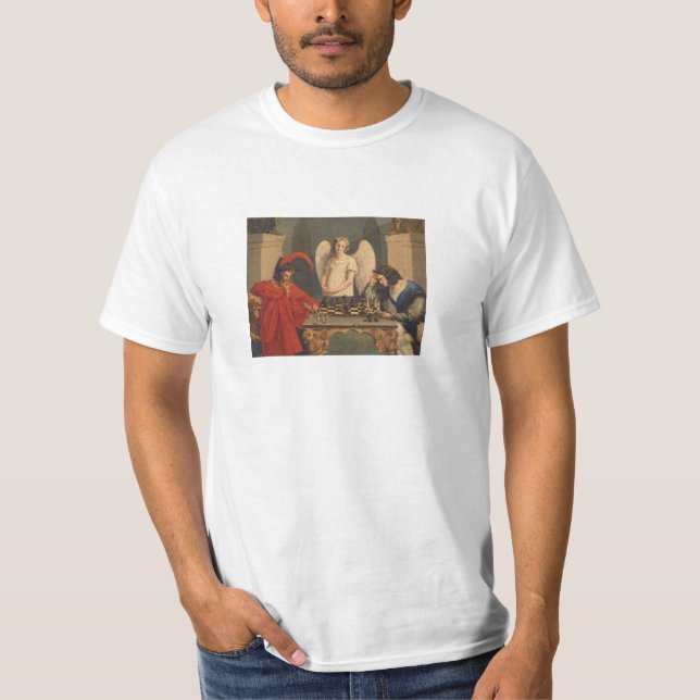 Faust And Mephistopheles Playing Chess T-Shirt (Front)