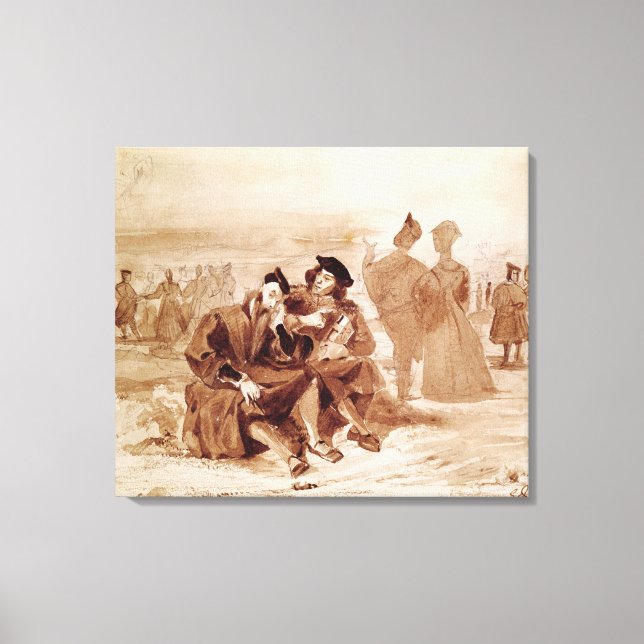 Faust and Wagner in conversation in Canvas Print (Front)