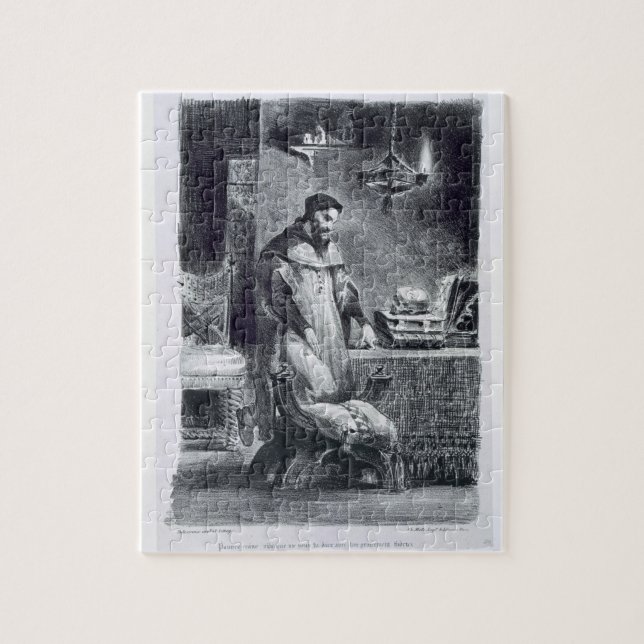 Faust in his Study, from Goethe's Faust, 1828, (il Jigsaw Puzzle (Vertical)