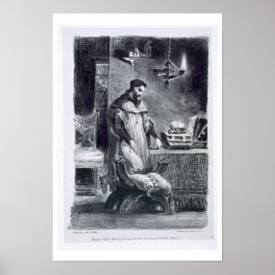 Faust in his Study, from Goethe's Faust, 1828, (il Poster