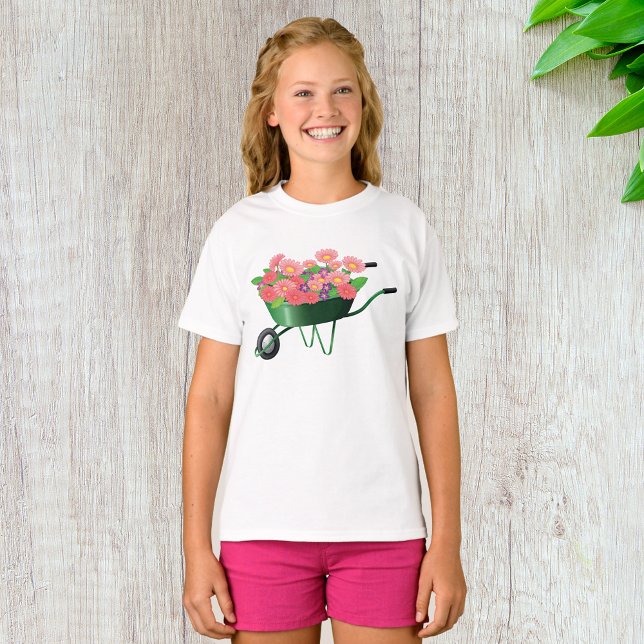 Fauteuil Roulant Plein De Fleurs Filles T-shirt (Créateur téléchargé)