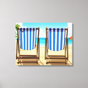 Fauteuils rayés impression sur toile