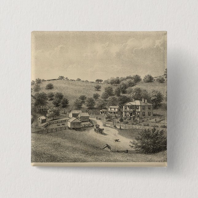 Fauver residence 2 inch square button (Front)
