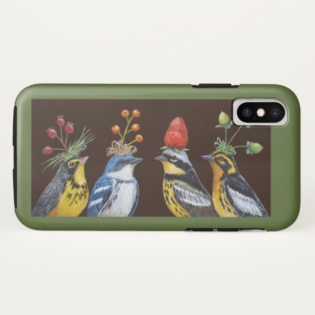 Fauvettes sur le coque iphone de nuit de casquette (Dos (Horizontal))