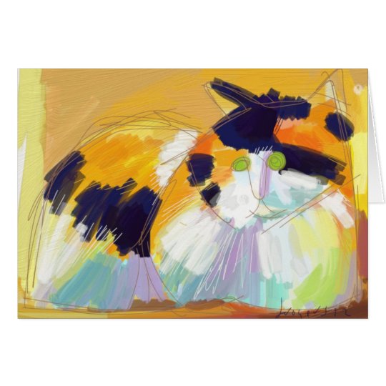 Fauvist Calico cat Card