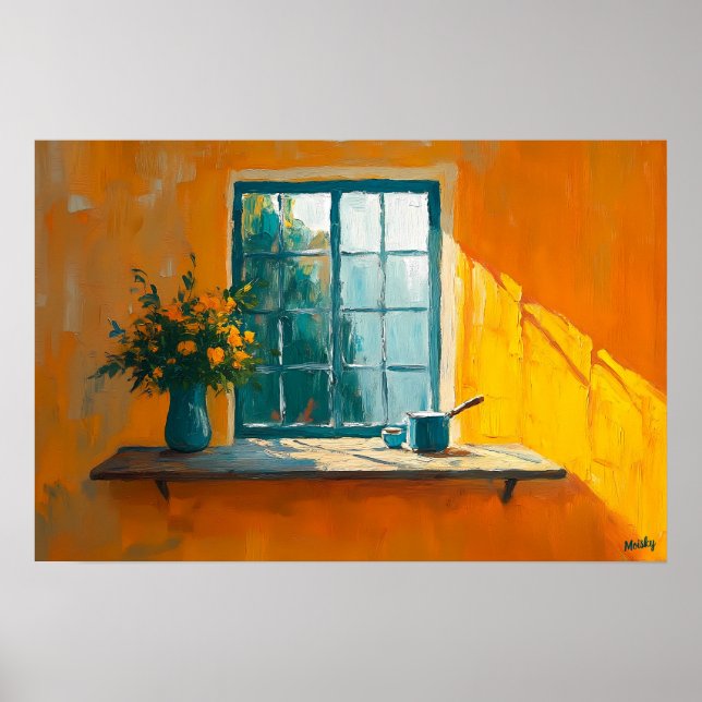Fauvist Window with Sunlit Still Life – Custom Poster (Front)