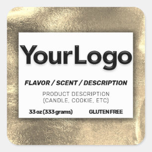 Faux 24k Gold Leaf Professional Logo Product Label