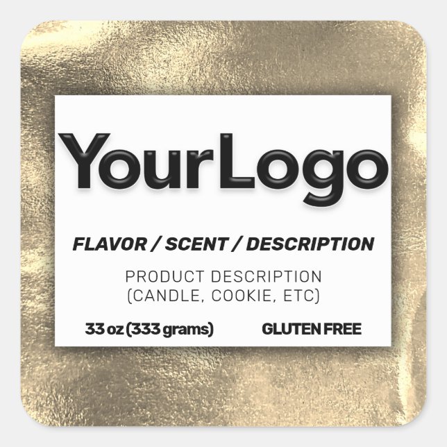 Faux 24k Gold Leaf Professional Logo Product Label (Front)