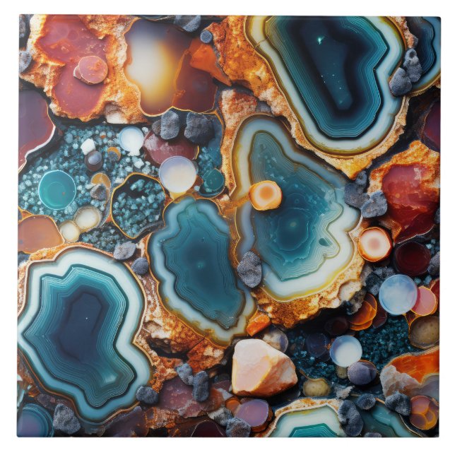 Faux agate tiled pattern  tile (Front)