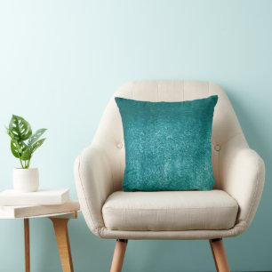 Faux Aqua Velvet illustion Throw Pillow