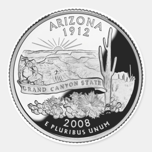 Faux Arizona State Quarter Grand Canyon State Classic Round Sticker (Front)