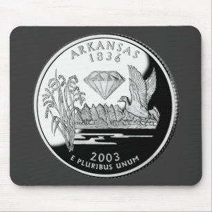 Faux Arkansas State Quarter Crater of Diamonds Mouse Pad