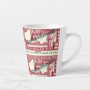Faux Austrian Postage Stamps Art Latte Mug