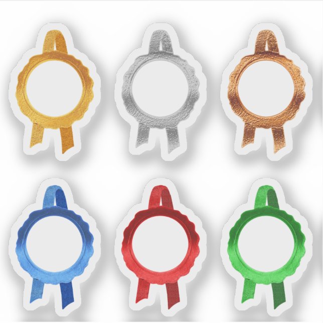 Faux Award/Certificate Seal Ribbons (6ClrHollow) (Front)