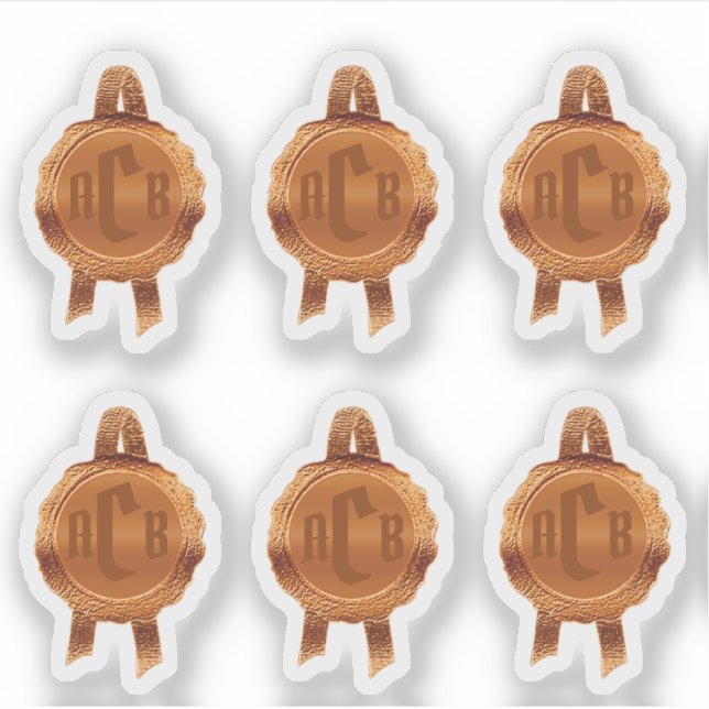 Faux Award/Certificate Seal Ribbons(BronzeInitial) (Front)