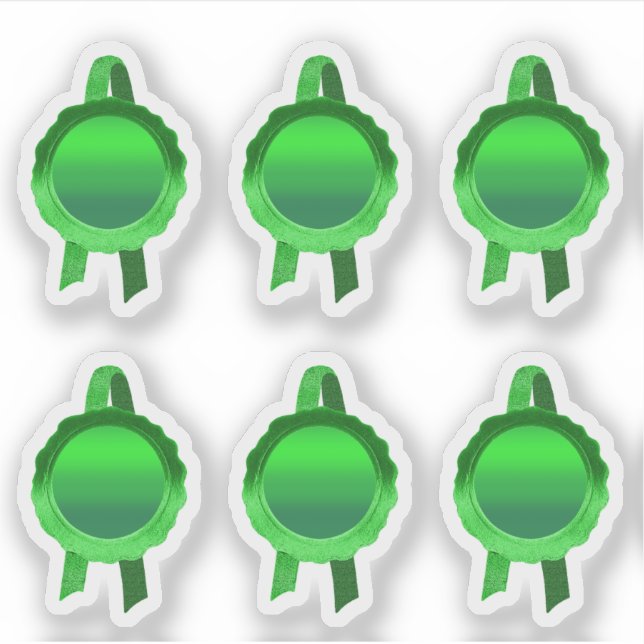 Faux Award/Certificate Seal Ribbons (Green Plain) (Front)