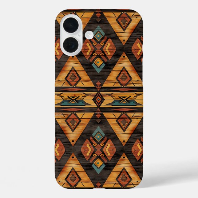 Faux Aztec wood grain  Case-Mate iPhone Case (Back)