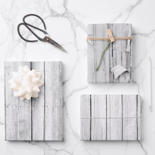 faux beach wood party Wrapping Paper Sheets (Front)