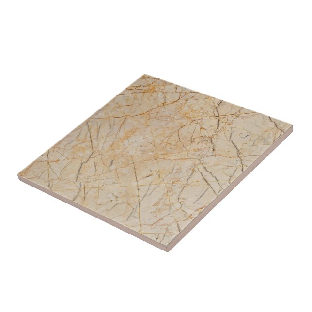 Faux Beige Brown Marble Stone Ceramic Tile (Side)