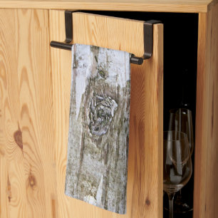 Faux Birch Tree Bark Texture Look Pattern Kitchen Towel