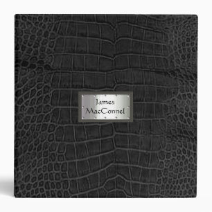 Faux Black Alligator Binder