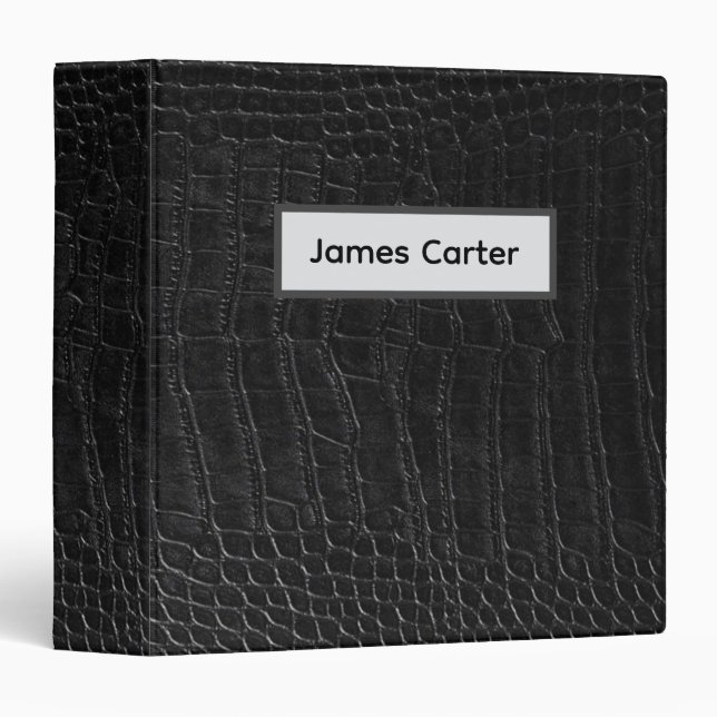 Faux Black Alligator Leather Print Binder (Front/Spine)