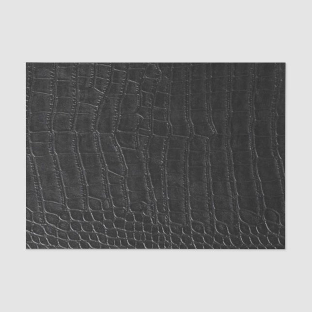 Faux Black Alligator Leather Print Tissue Paper (Front)