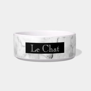 Faux Black and White Marble Le Chat Bowl