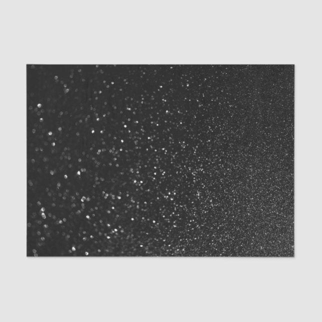 Faux Black Bokeh Glitter Photo Tissue Paper (Front)