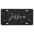 Faux Black Glitter Bokeh Photo Personalized