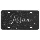 Faux Black Glitter Bokeh Photo Personalized