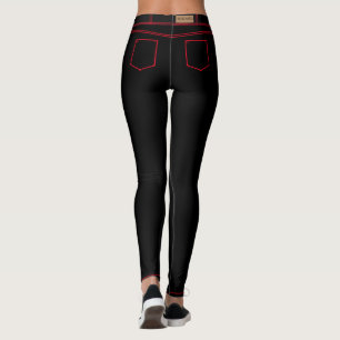 Faux Black Jeans Funny Leggings
