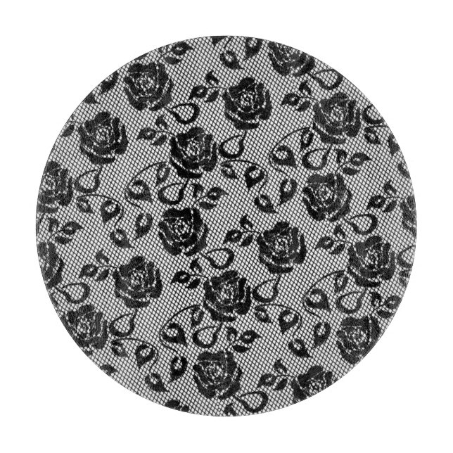 Faux Black Lace Cutting Board (Front)
