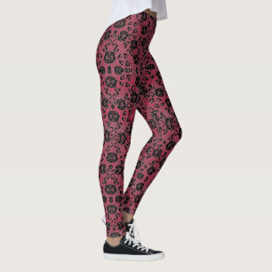 Faux Black Lace Fishnet Red Leggings Choisir les c