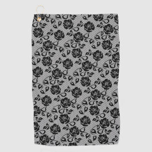 Faux Black Lace Golf Towel